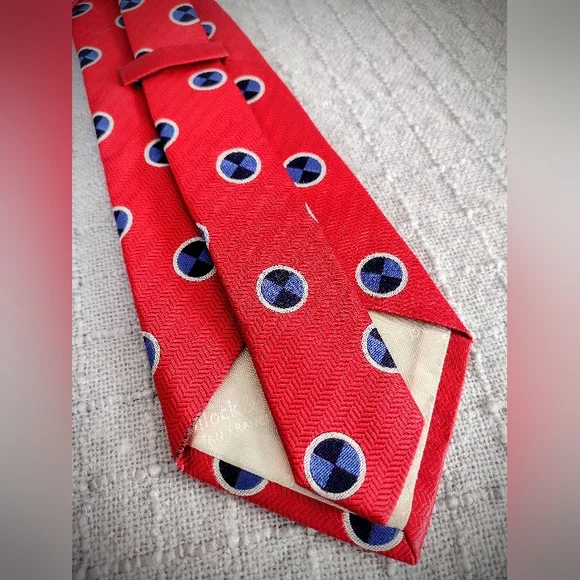Like New Vintage 90's Bullock & Jones San Fran. Red Necktie Perfect Condition - Picture 5 of 6